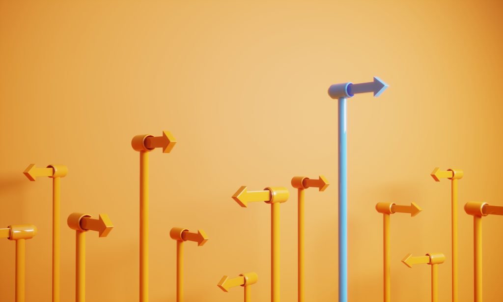 Choice concept with arrows